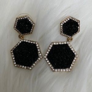 Bauble Bar Black Earrings in Gold Tone